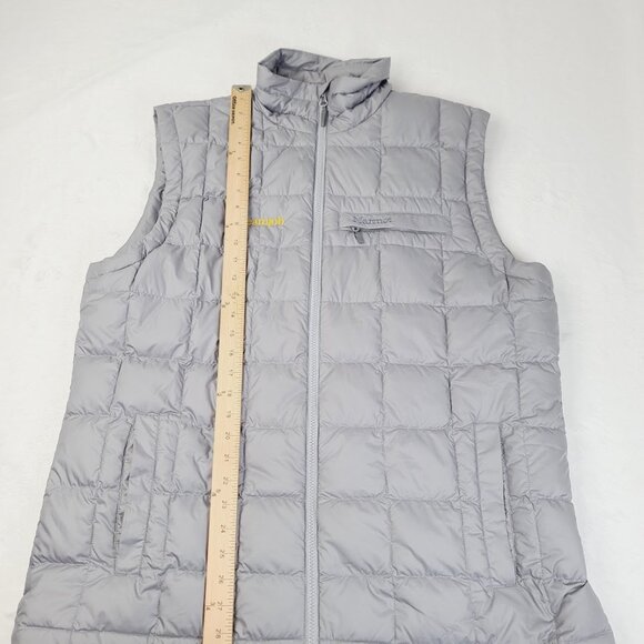 Marmot Men's Gray 700 Down Sleeveless Grid Winter Insulated Puffer Vest Size XL - Picture 4 of 7